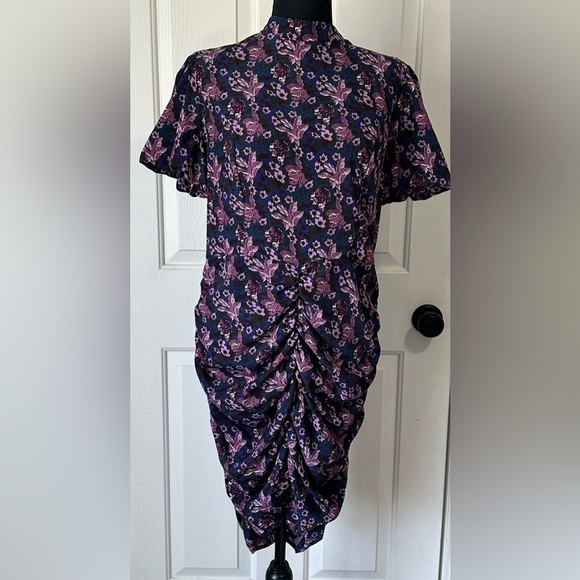 Melrose and Market Floral Ruched Mini Dress. Size Large. - Picture 3 of 8